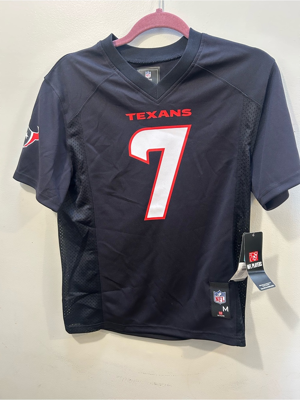 NFL Texans #7 Black/Navy Short-Sleeve Youth Jersey - M Stroud